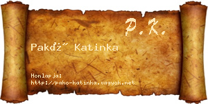 Pakó Katinka névjegykártya